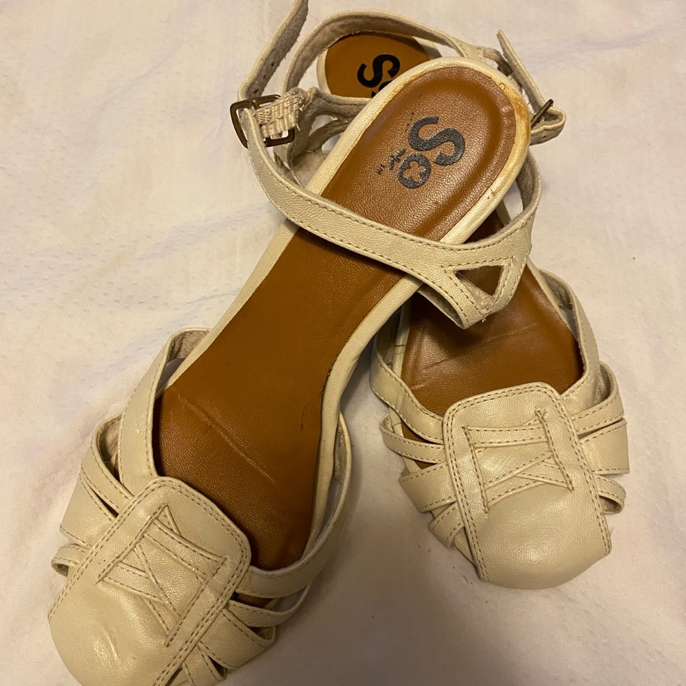 Women’s So Brand Cream Wedges 7 1/2 Medium Shoes